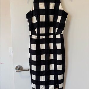 Banana Republic Black and White Sheath Midi Dress